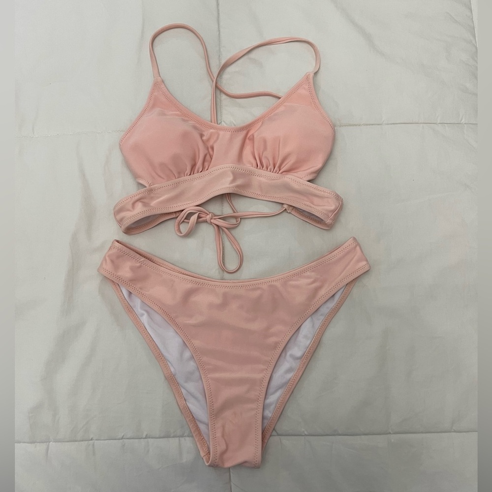 Cupshe Seashell Pink Bikini Set